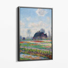 Claude Monet Tulip Fields Canvas Art Print with Grey Float Frame