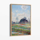 Claude Monet Tulip Fields Canvas Art Print with Oak Float Frame