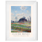 Claude Monet Tulip Fields print in White Glossy Frame