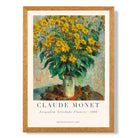 Claude Monet Jerusalem Artichoke Flowers print in Oak Wooden Frame