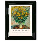 Claude Monet Jerusalem Artichoke Flowers print in Black Glossy Frame