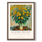 Claude Monet Jerusalem Artichoke Flowers print in Walnut Wooden Frame