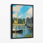 Claude Monet The Bridge at Argenteuil Canvas Art Print with Black Float Frame