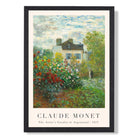 Claude Monet Artist's Garden Argenteuil print in Black Wooden Frame