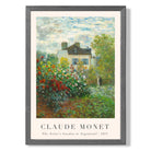 Claude Monet Artist's Garden Argenteuil print in Dark Grey Wooden Frame