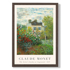 Claude Monet Artist's Garden Argenteuil print in Dark Wooden Frame