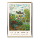 Claude Monet Artist's Garden Argenteuil print in Gold Wooden Frame