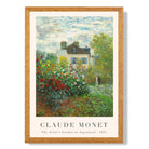 Claude Monet Artist's Garden Argenteuil print in Oak Wooden Frame