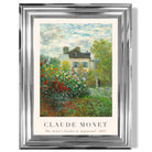 Claude Monet Artist's Garden Argenteuil print in Chrome Glossy Frame