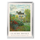 Claude Monet Artist's Garden Argenteuil print in Silver Wooden Frame