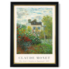 Claude Monet Artist's Garden Argenteuil print in Black and Gold Frame