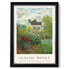 Claude Monet Artist's Garden Argenteuil print in Black and silver Frame