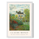 Claude Monet Artist's Garden Argenteuil print in White Wooden Frame
