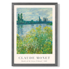 Claude Monet Banks of the Seine Vetheuil print in Dark Grey Wooden Frame