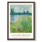 Claude Monet Banks of the Seine Vetheuil print in Dark Wooden Frame