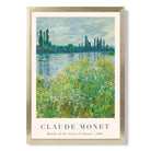 Claude Monet Banks of the Seine Vetheuil print in Gold Wooden Frame
