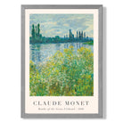 Claude Monet Banks of the Seine Vetheuil print in Light Grey Wooden Frame