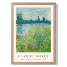 Claude Monet Banks of the Seine Vetheuil print in Light Oak Wooden Frame