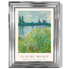 Claude Monet Banks of the Seine Vetheuil print in Chrome Glossy Frame