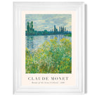 Claude Monet Banks of the Seine Vetheuil print in White Glossy Frame