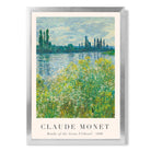 Claude Monet Banks of the Seine Vetheuil print in Silver Wooden Frame