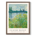 Claude Monet Banks of the Seine Vetheuil print in Walnut Wooden Frame