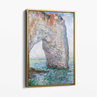 Claude Monet The Manneporte near Etrerat Canvas Art Print with Gold Float Frame