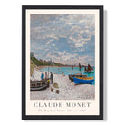 Claude Monet The Beach at Sainte-Adresse print in Black Wooden Frame