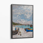 Claude Monet The Beach at Sainte-Adresse Canvas Art Print with Grey Float Frame