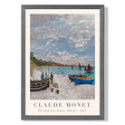 Claude Monet The Beach at Sainte-Adresse print in Dark Grey Wooden Frame
