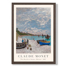 Claude Monet The Beach at Sainte-Adresse print in Dark Wooden Frame