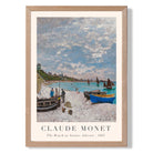 Claude Monet The Beach at Sainte-Adresse print in Light Oak Wooden Frame
