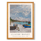 Claude Monet The Beach at Sainte-Adresse print in Oak Wooden Frame