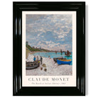Claude Monet The Beach at Sainte-Adresse print in Black Glossy Frame
