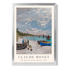 Claude Monet The Beach at Sainte-Adresse print in Silver Wooden Frame