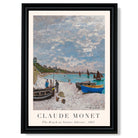 Claude Monet The Beach at Sainte-Adresse print in Black Scoop Frame