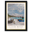 Claude Monet The Beach at Sainte-Adresse print in Black and Gold Frame