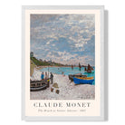Claude Monet The Beach at Sainte-Adresse print in White Wooden Frame
