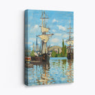 Claude Monet Ships Riding on the Seine at Rouen Canvas Art Print