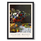 Claude Monet Flowers and Fruit print in Black Wooden Frame