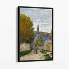 Claude Monet Street in Sainte-Adresse Canvas Art Print with Black Float Frame