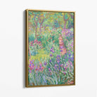 Claude Monet Artist's Garden Giverny Canvas Art Print with Gold Float Frame