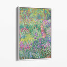 Claude Monet Artist's Garden Giverny Canvas Art Print with White Float Frame