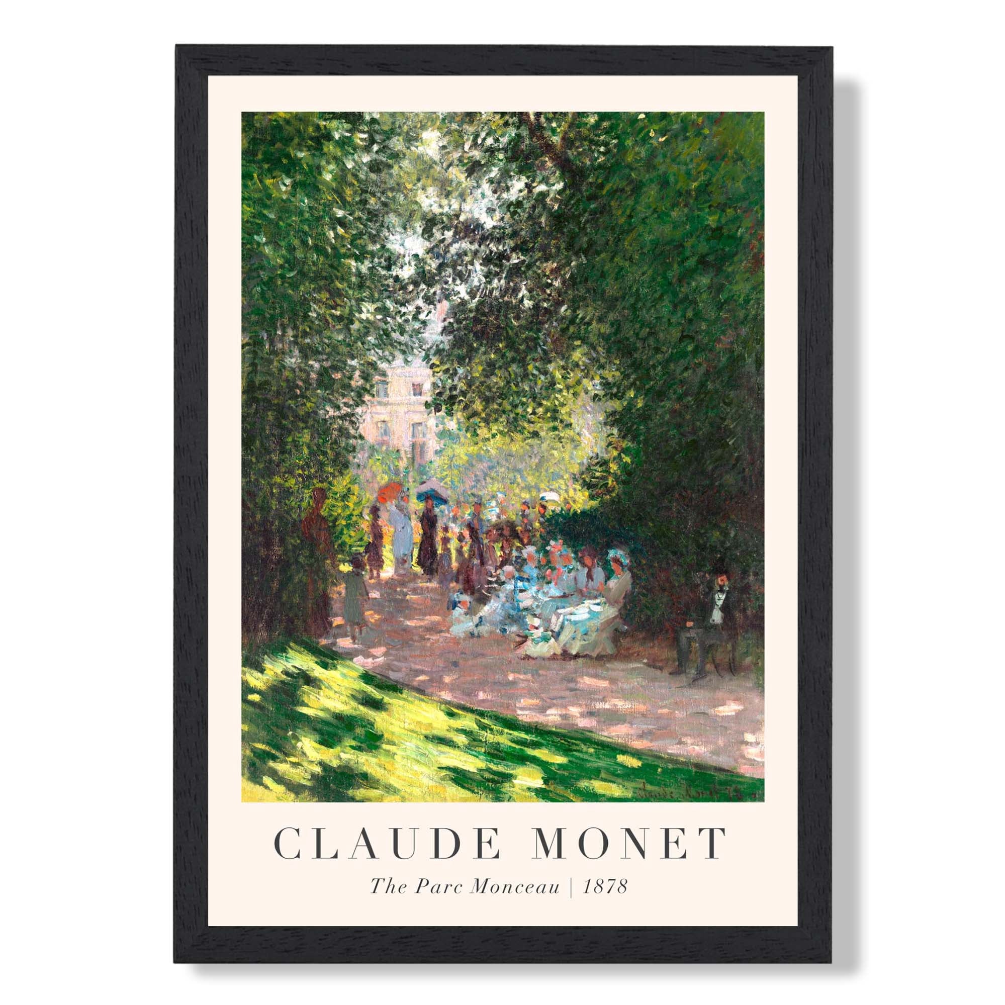 Claude Monet The Parc Monceau print in Black Wooden Frame