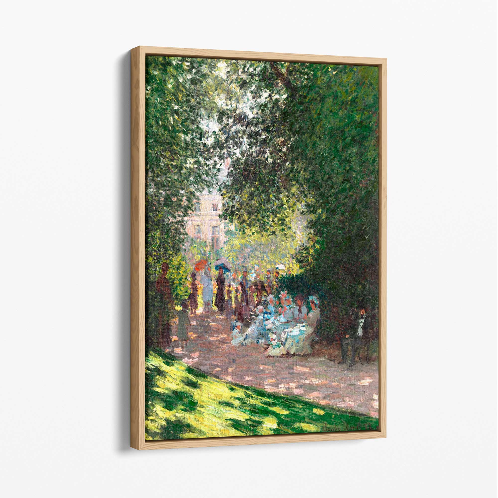 Claude Monet The Parc Monceau Canvas Art Print with Oak Float Frame