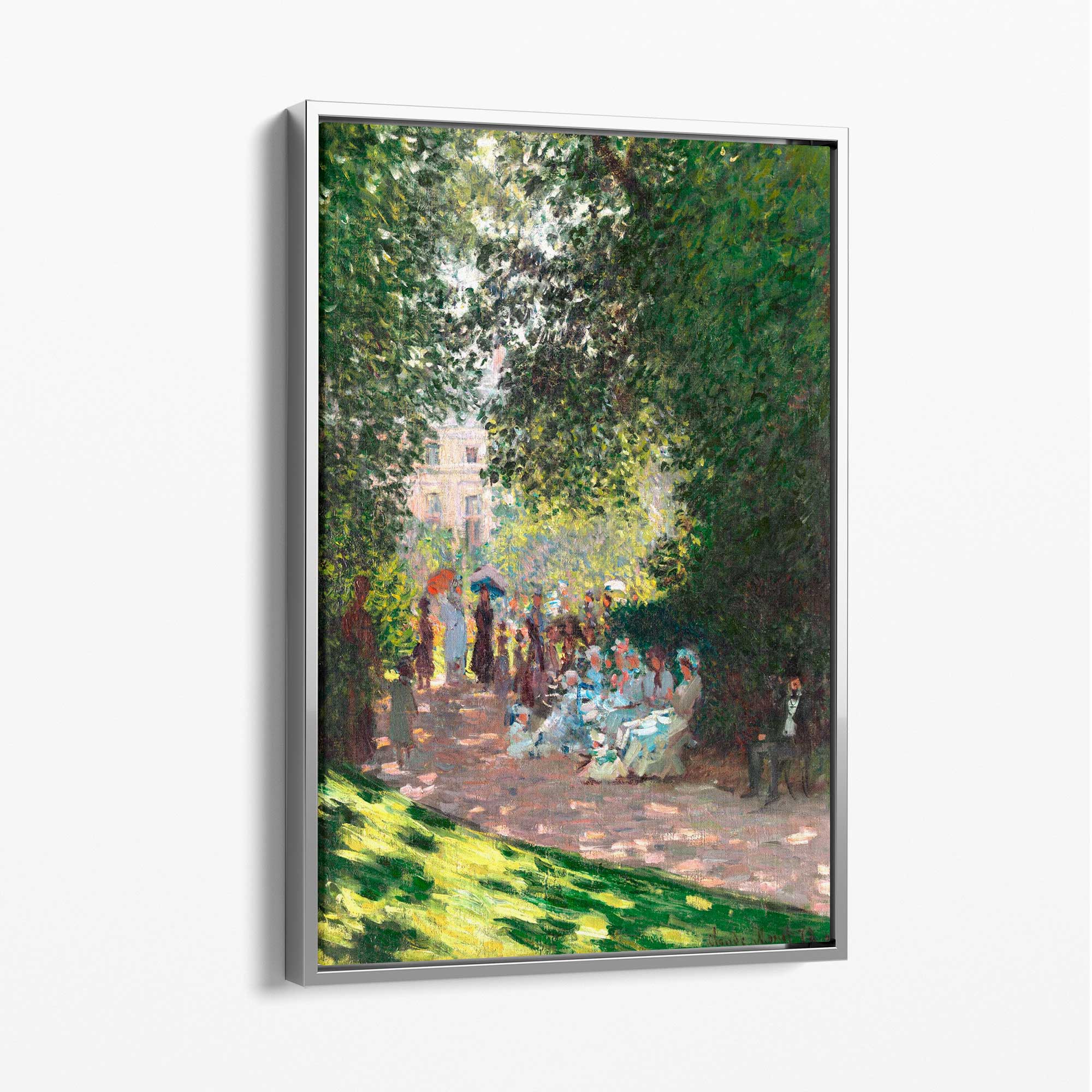 Claude Monet The Parc Monceau Canvas Art Print with Silver Float Frame