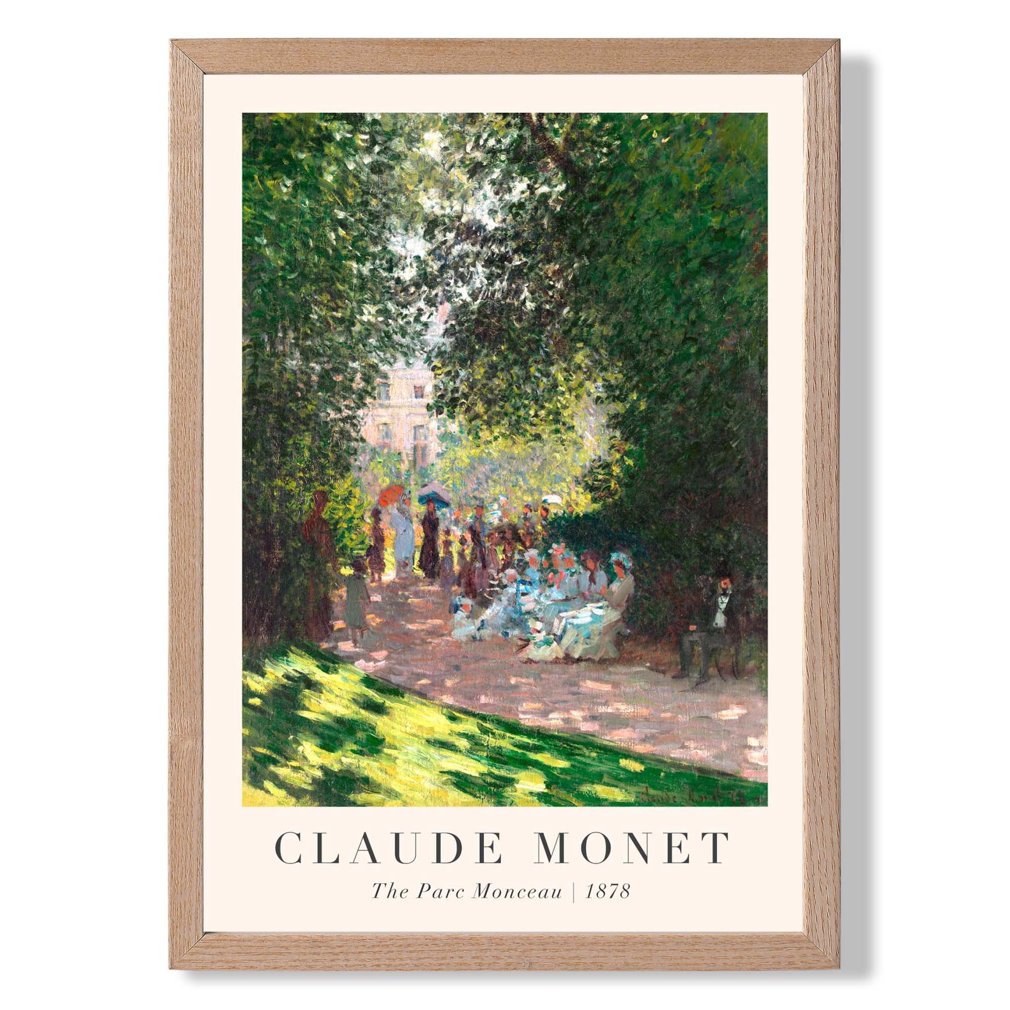 Claude Monet The Parc Monceau print in Light Oak Wooden Frame