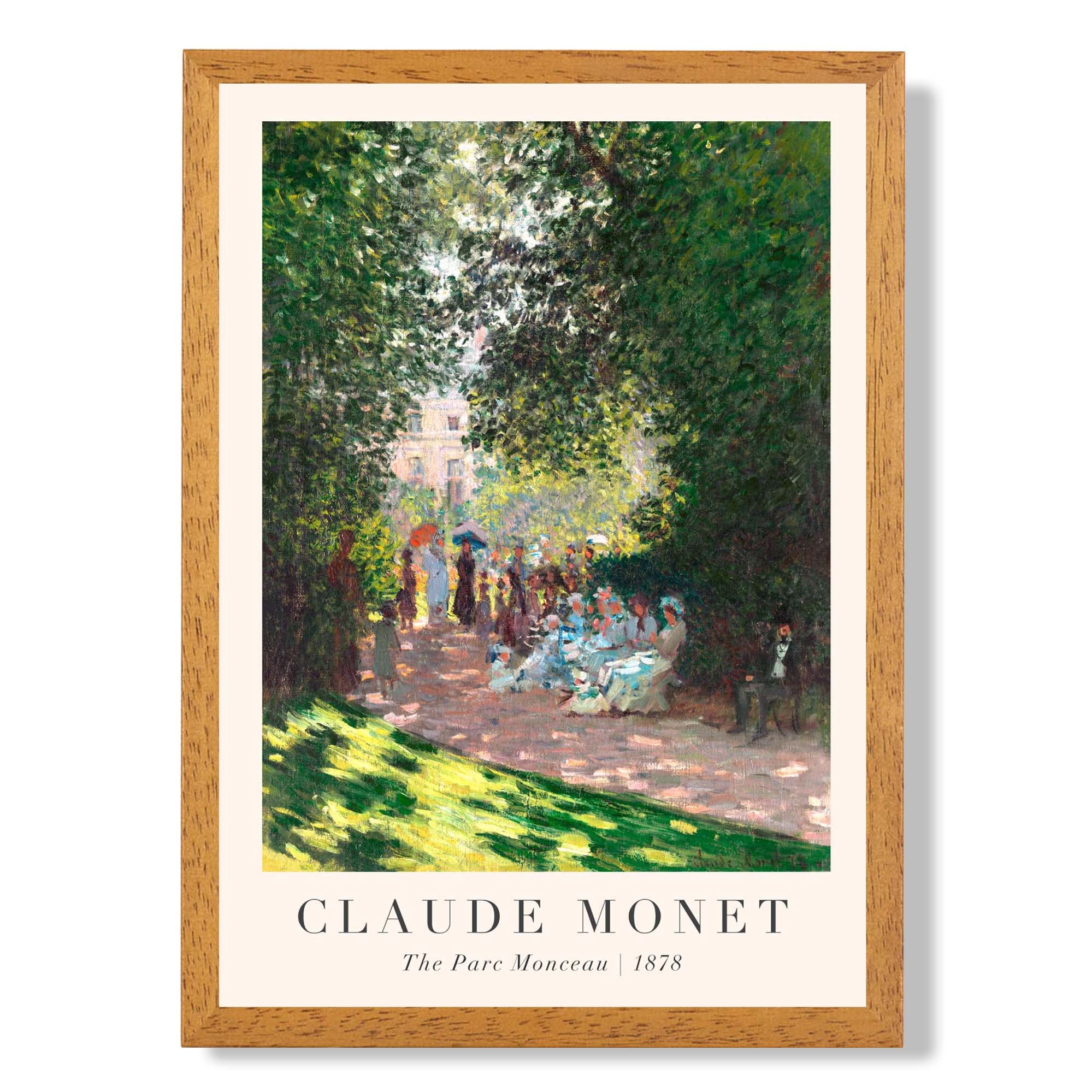 Claude Monet The Parc Monceau print in Oak Wooden Frame