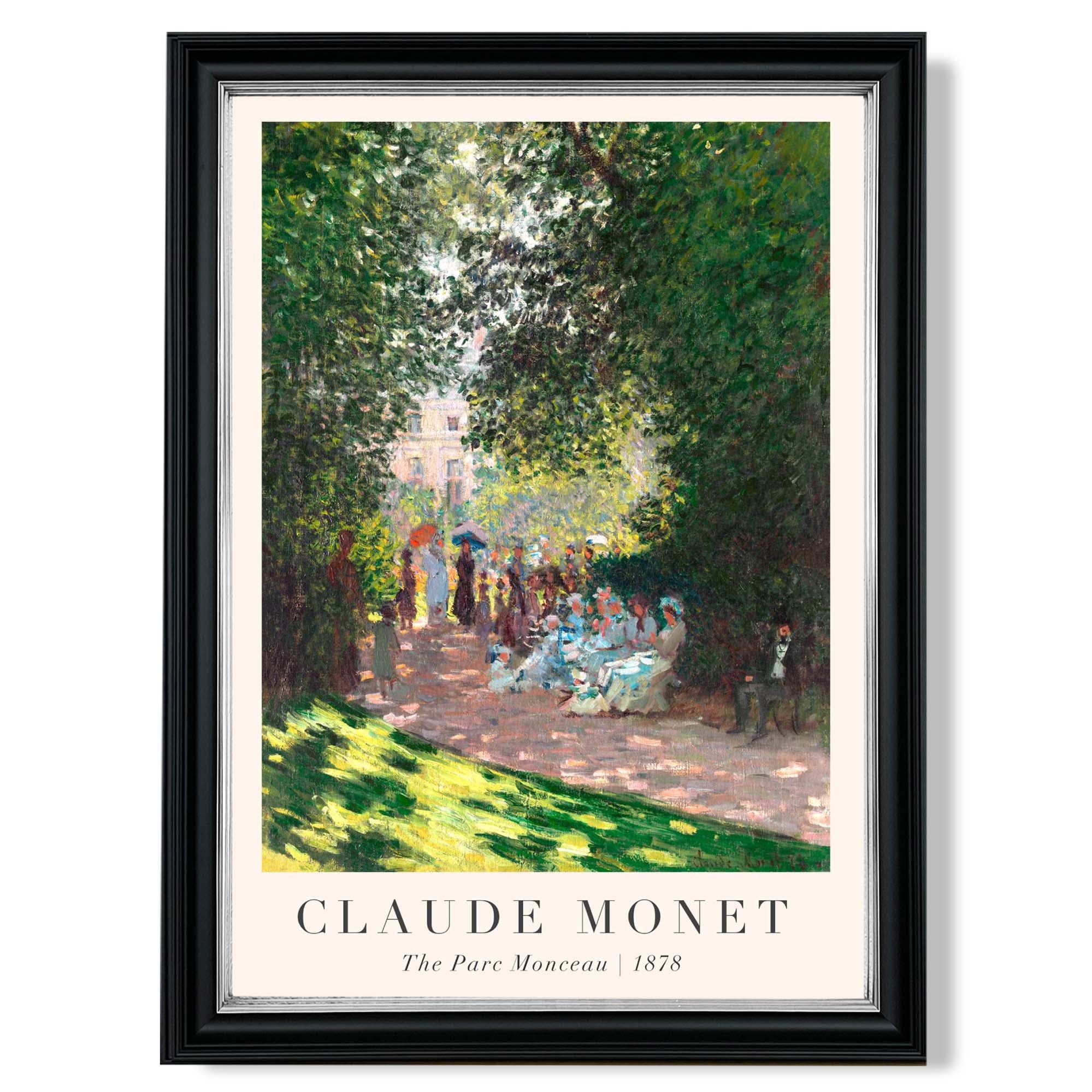 Claude Monet The Parc Monceau print in Black and silver Frame