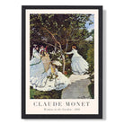 Claude Monet Women in the Garden print in Black Wooden Frame